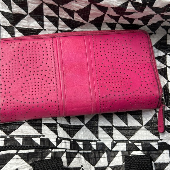Coach Fuchsia Perforated Women's Wallet - Picture 2 of 16